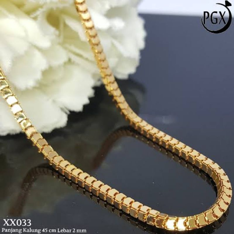 KALUNG TITANIUM MODEL MILANO KACA GOLD/SILVER PRIA/WANITA