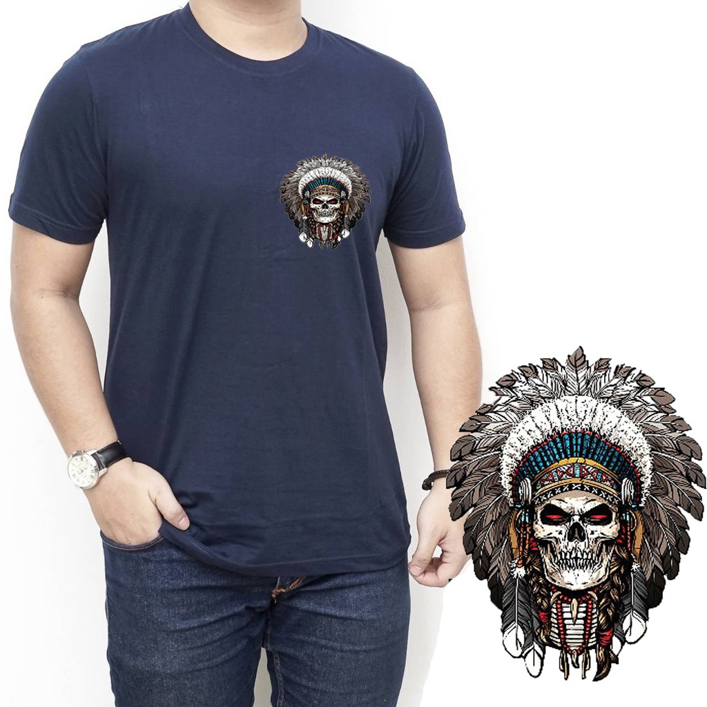 Kaos Pria Lengan Pendek Gambar &quot;Indian&quot;