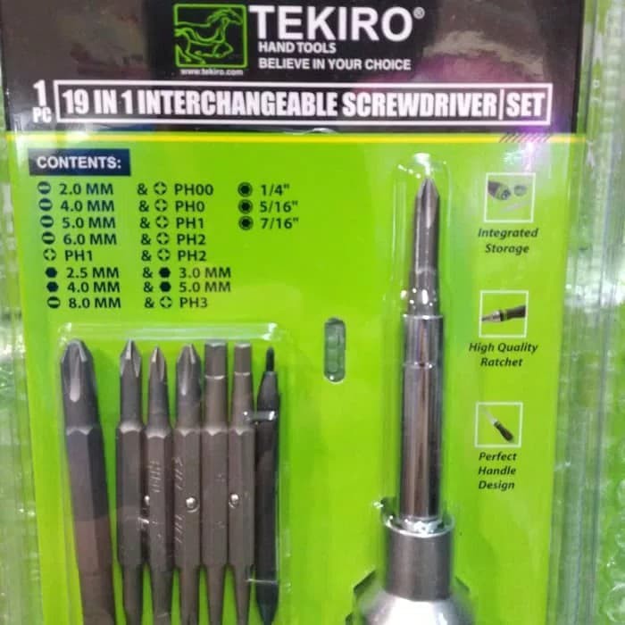 OBENG SET 19 IN 1 TEKIRO - 19 IN 1 INTERCHANGEABLE SCREWDRIVER SET ~El~Xt1~