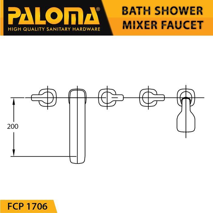 PALOMA FCP 1706 Keran Mixer Bathtub Shower Mandi Panas Dingin Kran Air