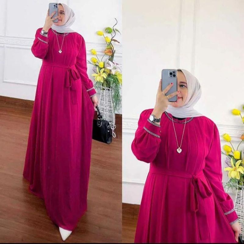 DRESS MUSLIM, baju wanita, baju gamis, dress, gamis, Baju gamis, fashion wanita, Naura Dress