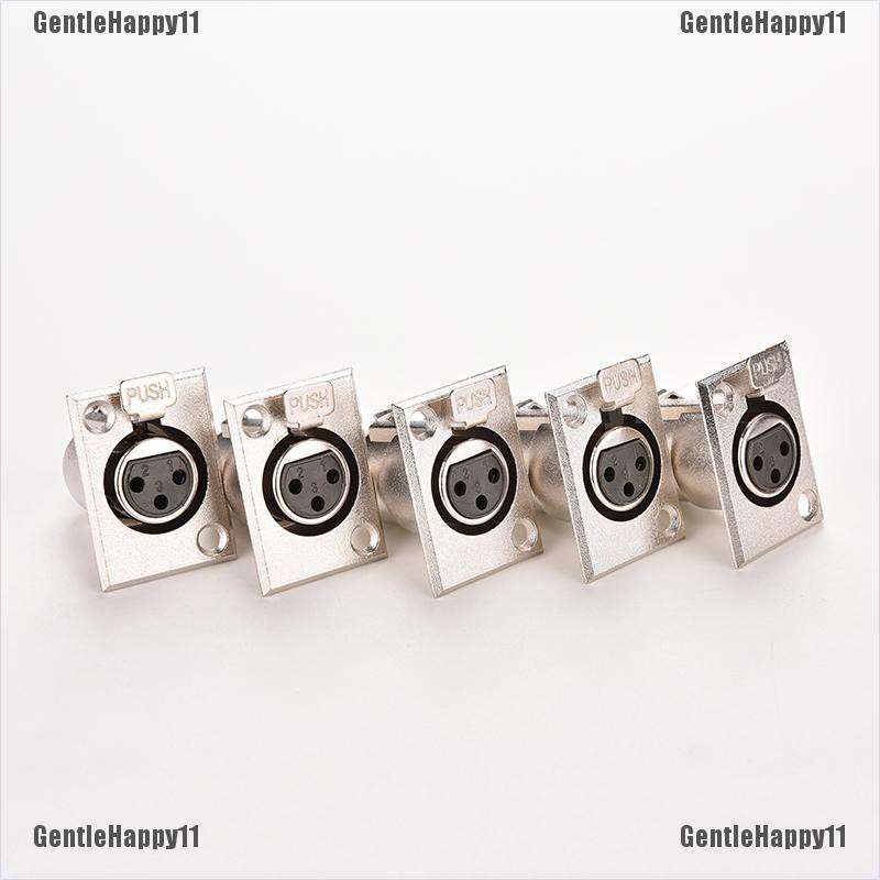 GEN  5pcs Female Chassis Socket 3-Pin XLR Jack Panel Mount Connector Nickel Housing