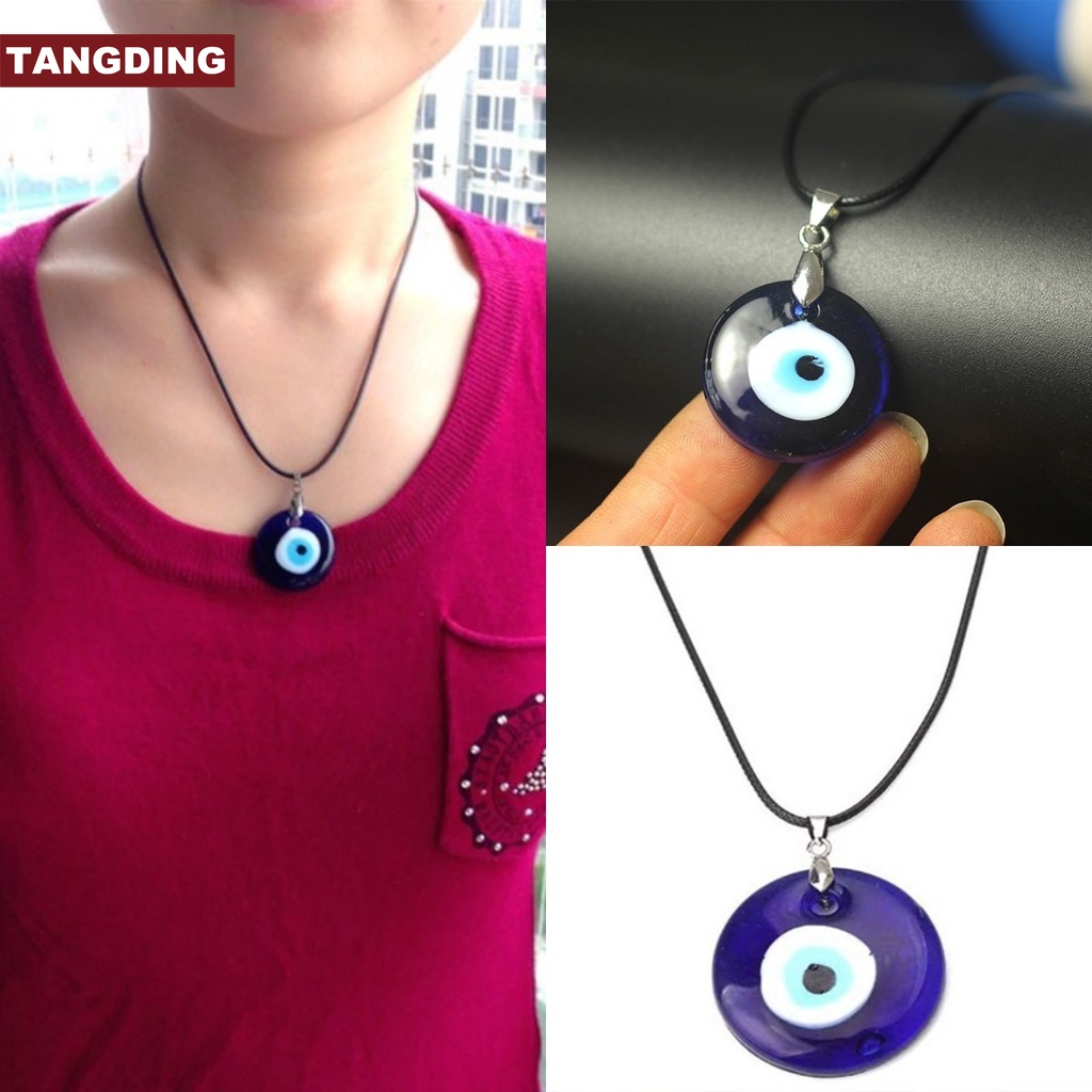 【COD Tangding】Turkish Blue Evil Eyes Charm Pendant Necklace Creative Fashion Jewelry