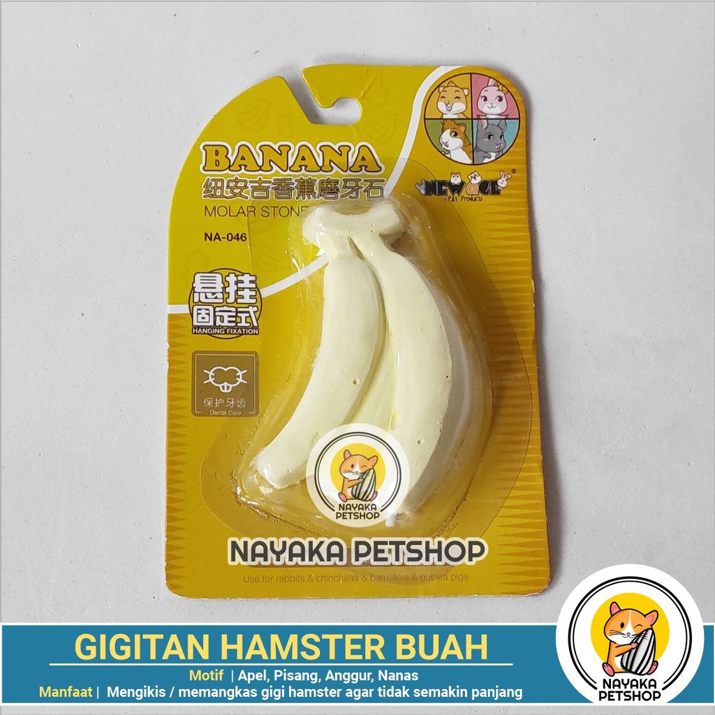 Gigitan Hamster Motif Buah Gnawing Stone Batu Mineral Asah Gigi Hamster Dental Care