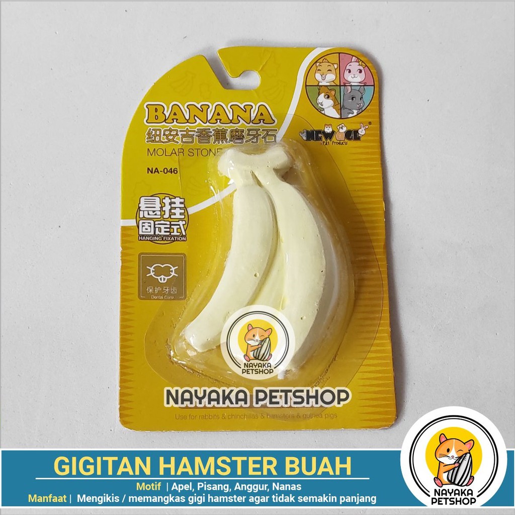 Gigitan Hamster Motif Buah Gnawing Stone Batu Mineral Asah Gigi Hamster Dental Care