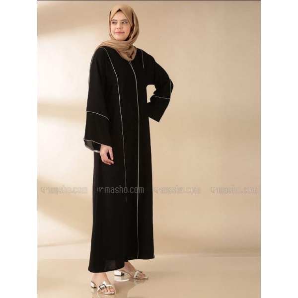 Abaya Hitam Kombinasi List