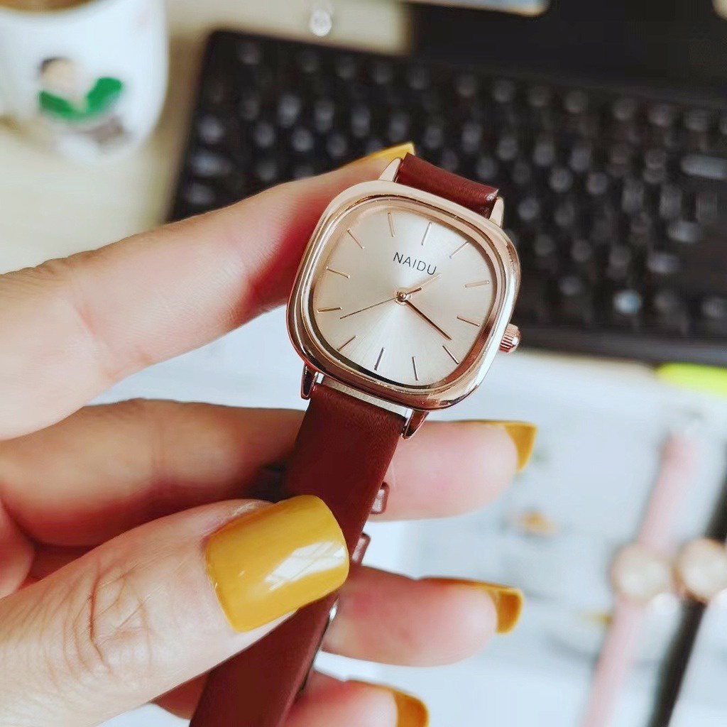 Jam Tangan Wanita SOFIA Analog Quartz Strap PU Leather Dial Kotak Casual Fashion Impor GROSIRJAYA32