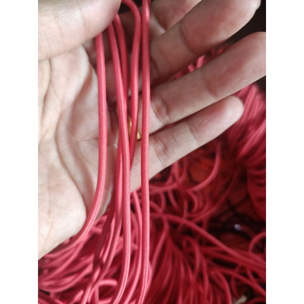 tali bulat elastis tali string elastis/tali karet bulat  3mm 13 warna( permeter)-Corall