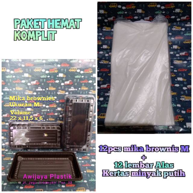 MIKA BROWNIES M + KERTAS MINYAK PUTIH UNTUK ALAS
