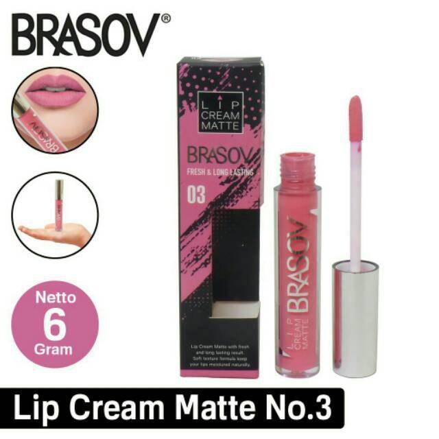 ASK.id - Brasov lip cream matte 6G NO 01-04 Fresh and Long Lasting BPOM lip cream