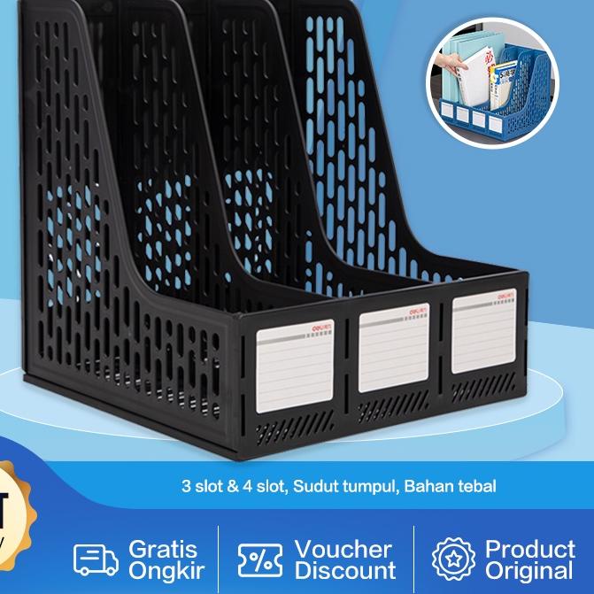 

T77♛ Deli Magazine Container / File Tray / Box File Tempat Dokumen Bahan Plastik Tebal 7899X Harga Murah