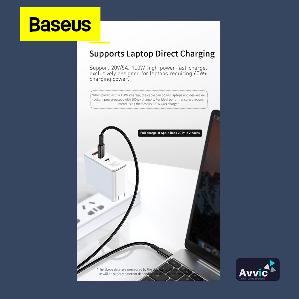 Baseus Kabel Data Type C to Type C 100W Tungsten Gold Fast Charging PD Quick Charge 4.0 1 Meter