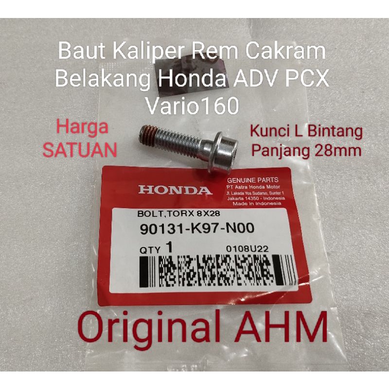 Baut 8x28 Kaliper Rem Cakram Depan Honda ADV PCX Vario160 Ori AHM 90131K97N00