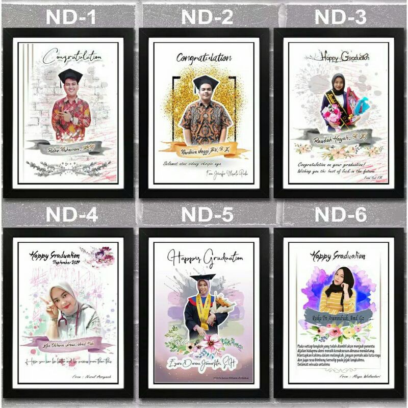 FRAME FOTO (Desain + Cetak + Frame) WISUDA/l ULANG TAHUN/ ANNIVERSARY dll