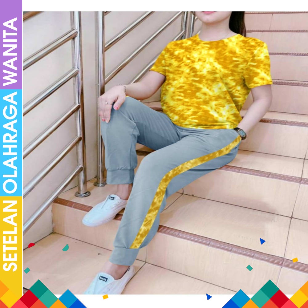 Setelan Yoga Muslimah Setelan Olahraga Muslimah Setelan Senam Muslimah Rocella Kaos Ravena Terreva