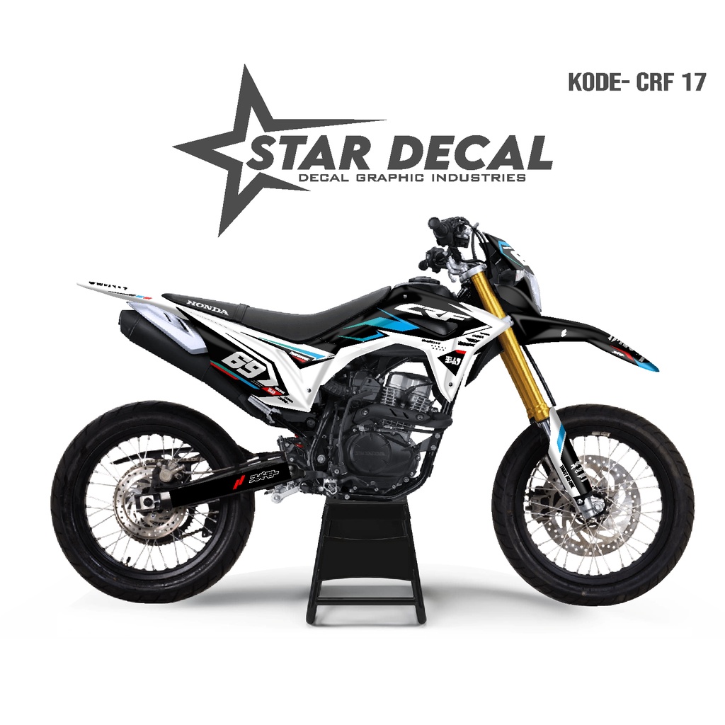 STAR DECAL | Decal CRF full body Hitam Putih Biru