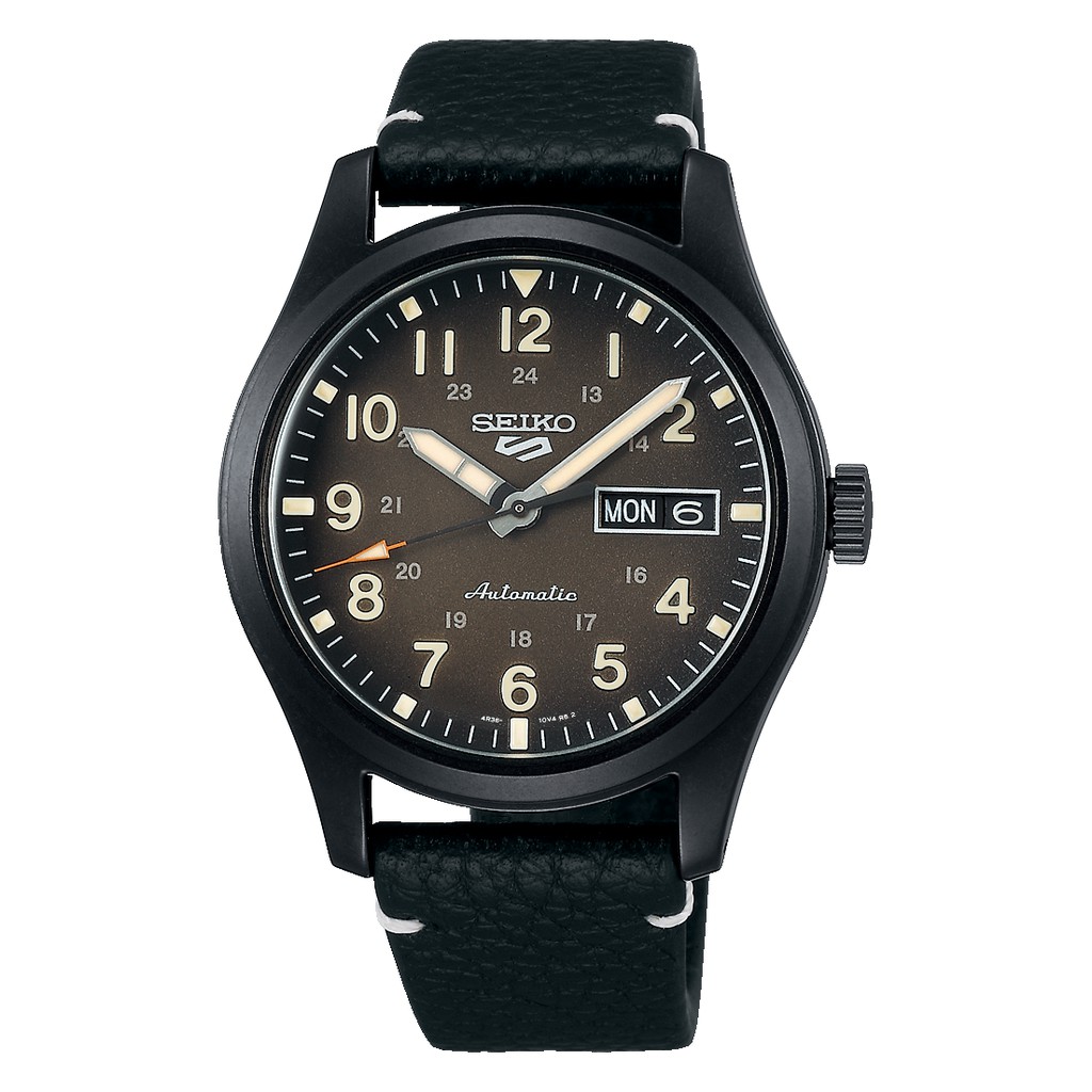 Seiko 5 Sports SRPG41K1 Automatic Black Dial Black Leather Strap - Jam Tangan Pria