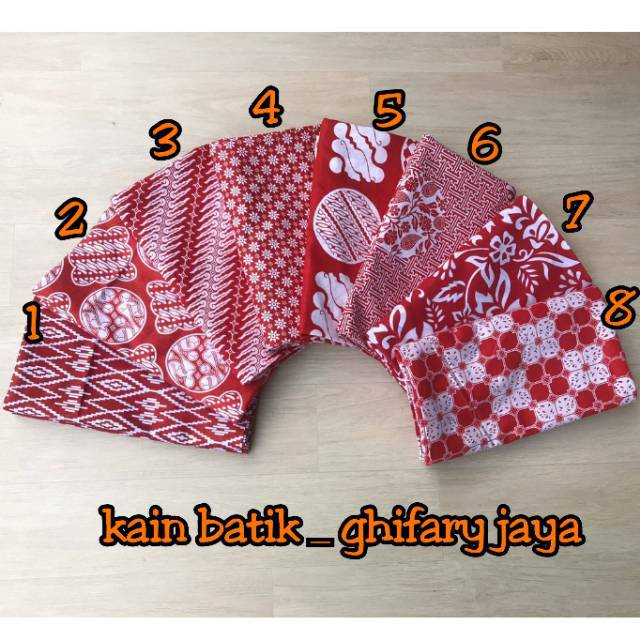 Kain Batik MERAH PUTIH Jarik Kebaya Coupe Katun Primis Sogan Lawasan Seragam Bridesmaid