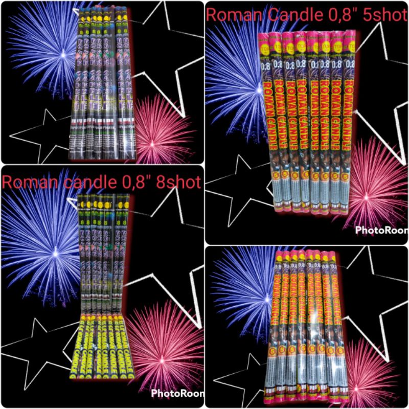 KEMBANG API ROMAN CANDLE 0,8&quot; 5 SHOT MERCON  5 TEMBAKAN HARGA 2 BATANG / SEPASANG