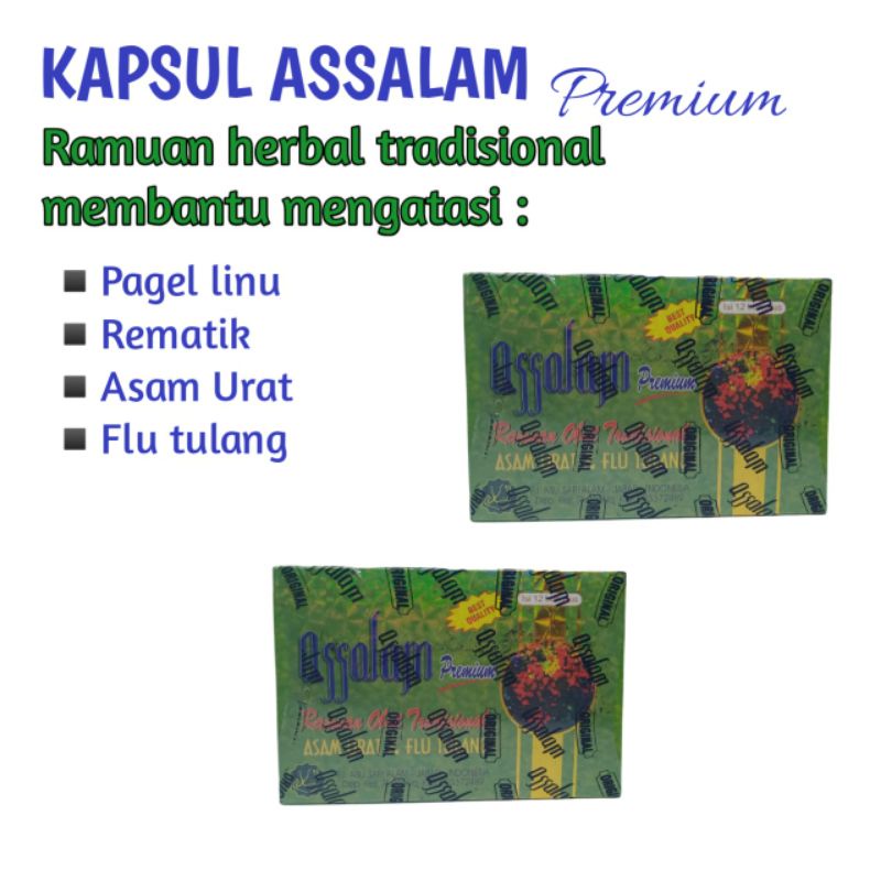 

Ramuan obat tradisional assalam asam urat premium asli 48 kapsul