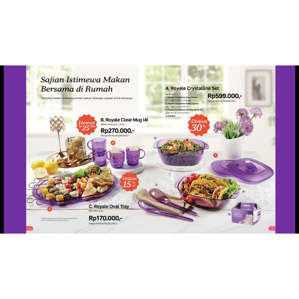 SET WADAH SAJI TUPPERWARE/ROYALE CRYSTALLINE SET TUPPERWARE