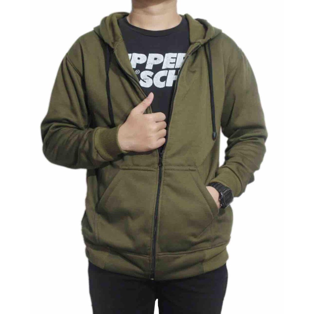 Sweater Hoodie Polos Unisex Pria dan Wanita / Jaket Zipper Polos / M sampai XXL Bahan Premium Tebal