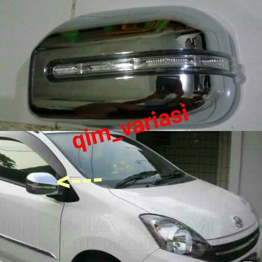 Mobil-Spion- Cover Spion Toyota Agya Chrome + Lampu - Kiri Lh -Spion-Mobil.