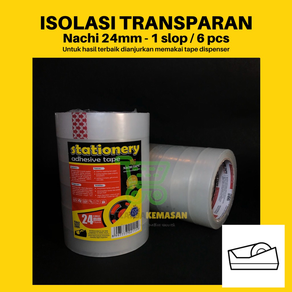 

Stationary Isolasi/ Tape Nachi 24mm 1slop isi 6pcs