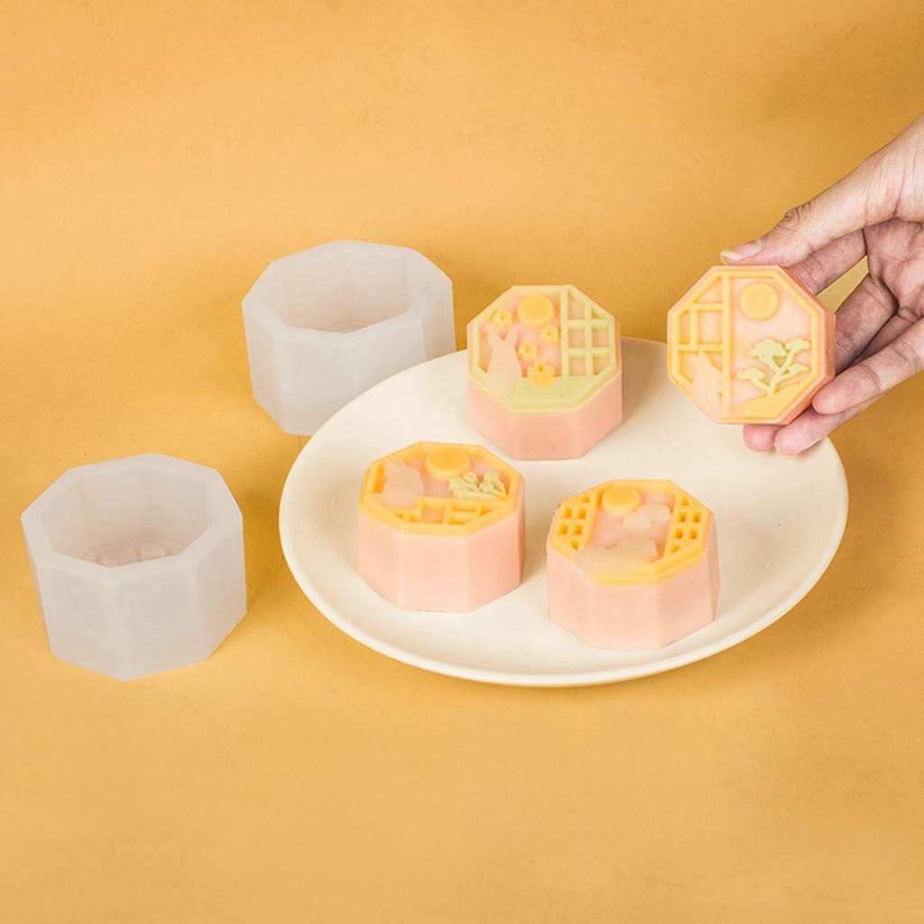 [Elegan] Ma'amoul Bentuk Mid-autumn Festival Gaya China Bunny Kelinci Dapur Silikon Manual Cookie Stamp Cutter