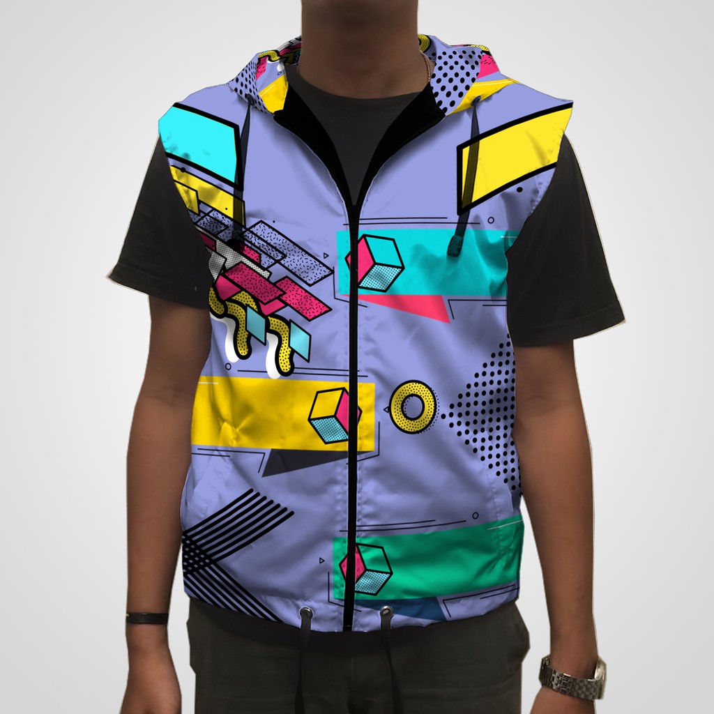 Rompi Printing Custom Parasut Wanita Pria Vest Hoodie Running Dan Sepeda ZV-01 Terkeren