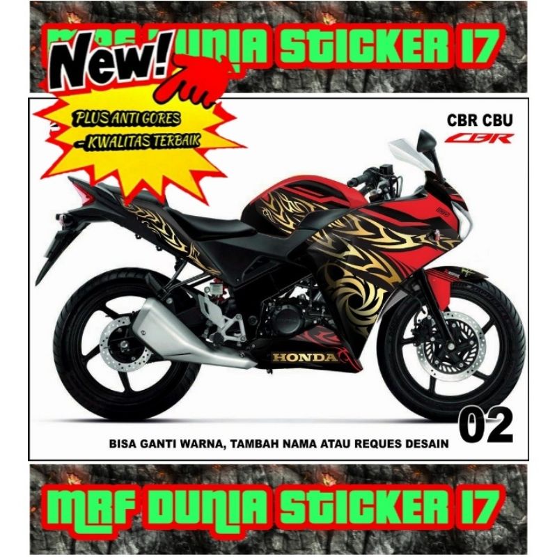 Sticker decal CBR CBU Full Body dekal CBR CBU Stiker CBR CBU Full Body Motif 02