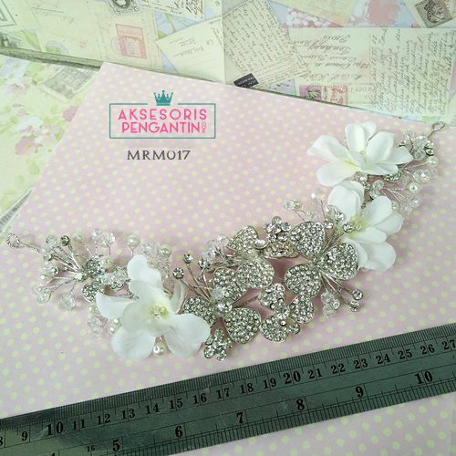 [BISA COD] AKSESORIS BRIDAL HIASAN RAMBUT TIARA PENGANTIN HEADPIECE BUNGA MRM017