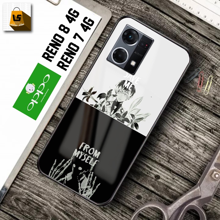 Softcase Glass Kaca Camera Protect - LS30 -  Softcase Kaca Mewah Oppo Reno 8 4G/Reno 7 4G  - Softcas