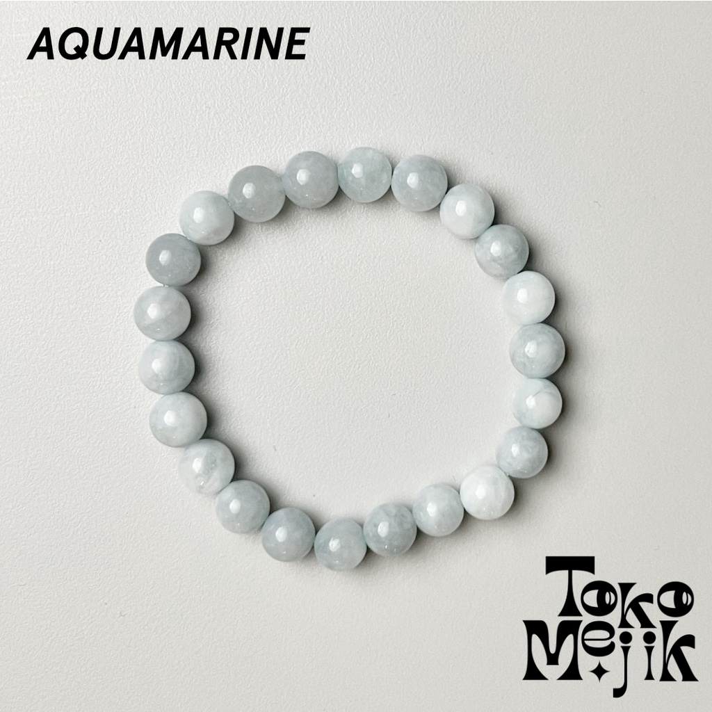 AQUAMARINE 6 mm | Kristal Ketenteraman | Gelang Kristal