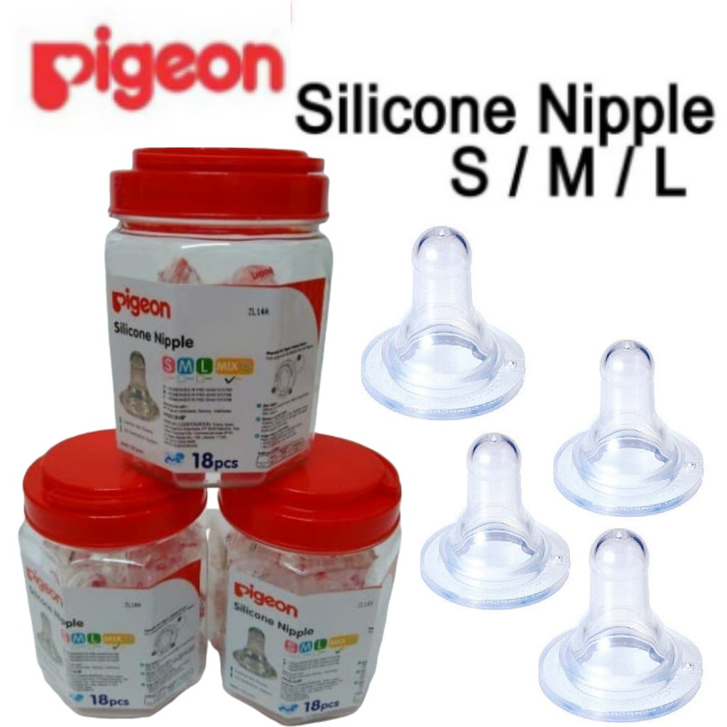 JUAL PER TOPLES PIGEON DOT SILICONE NIPPLE ECO BOTOL SUSU ANAK BAYI BALITA size S M L