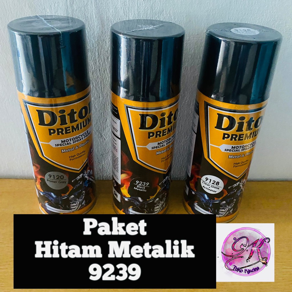 Jual Paket Lengkap Cat Pilox Diton Premium 9239 Black Metallic Warna Hitam Metalik 400cc Aerosol 3654