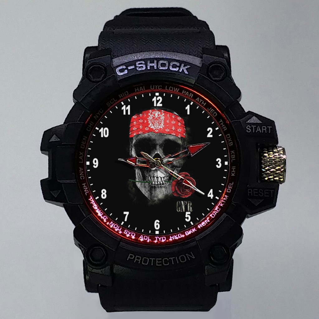 (ISTIMEWA BOSSQUE) JAM TANGAN GUNS N' ROSES LIST MERAH - EXCLUSIVE 3