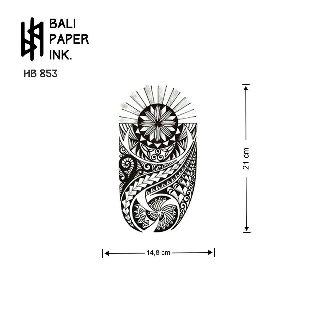 Tato Maori Tribal HB 853 - Basic Temporary  Tattoo - By Bali Paper Ink Half Arm - Tato Lengan