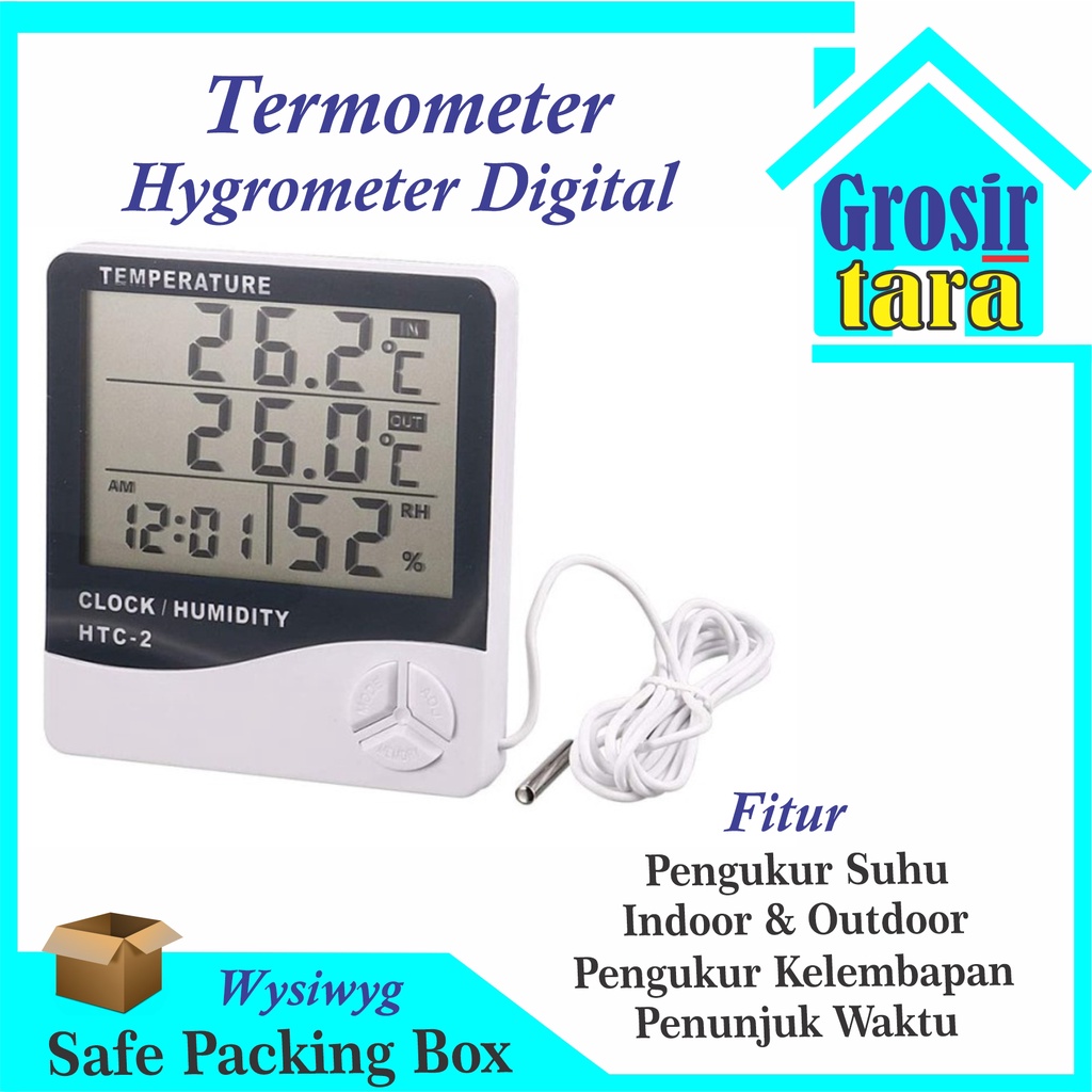 Hygrometer Termometer Ruangan Digital Jam Thermometer Indoor Outdoor