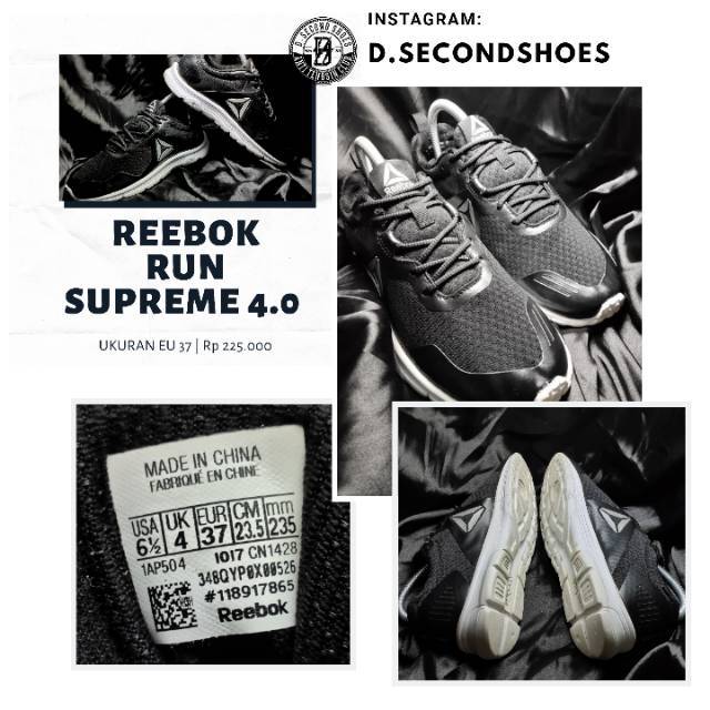 Sepatu Reebok Run Supreme 4.0 Original Bekas Size 37
