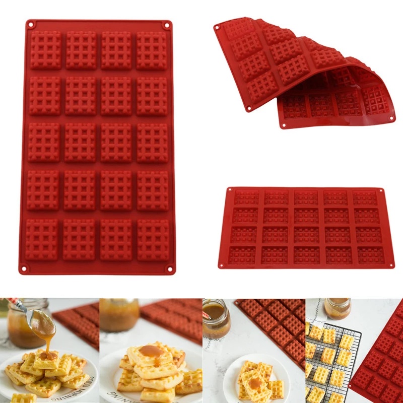 Cetakan Waffle / Coklat / Biskuit / Kue Bentuk Hati / Kotak Bahan Silikon Reusable Diy