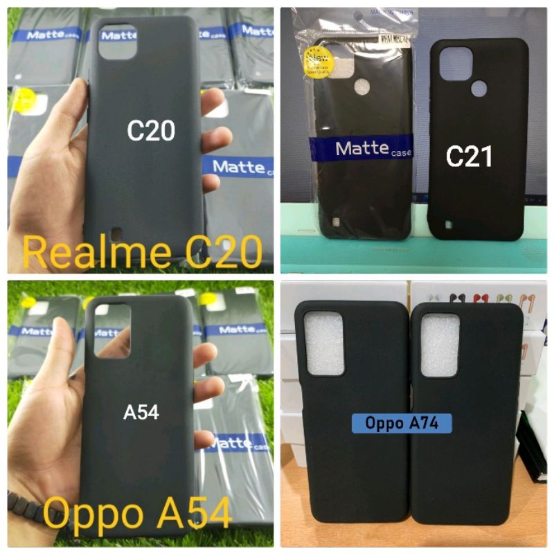 SLIM BLACK MATTE REALME C20/C21/OPPO A54/A74/SOFT CASE/SOFTCASE/SILICON/MATE/BLACKMATTE/CASE/CASING/