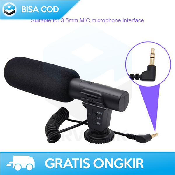 MIC DSLR MIKROFON VLOGGER TAFFSTUDIO HOT SHOE ADAPTOR AAA WINDSCREEN