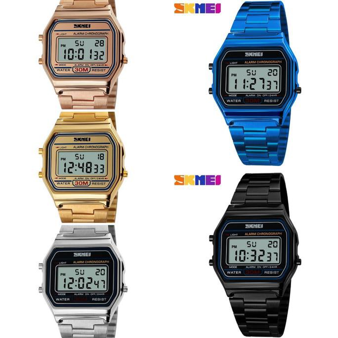 Jam Tangan Wanita / Casio / SKMEI 1123 / Original / Digital - Perak