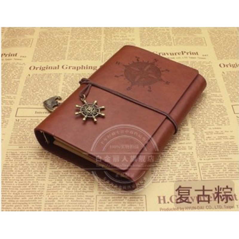

Buku Catatan Binder Kulit Retro Pirate Notes Sampul Cover Kover Kulit Diary Classic dengan Pembatas
