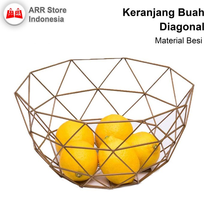 Tempat Keranjang Buah Nordic Diagonal Metal Fruit Basket Big Size