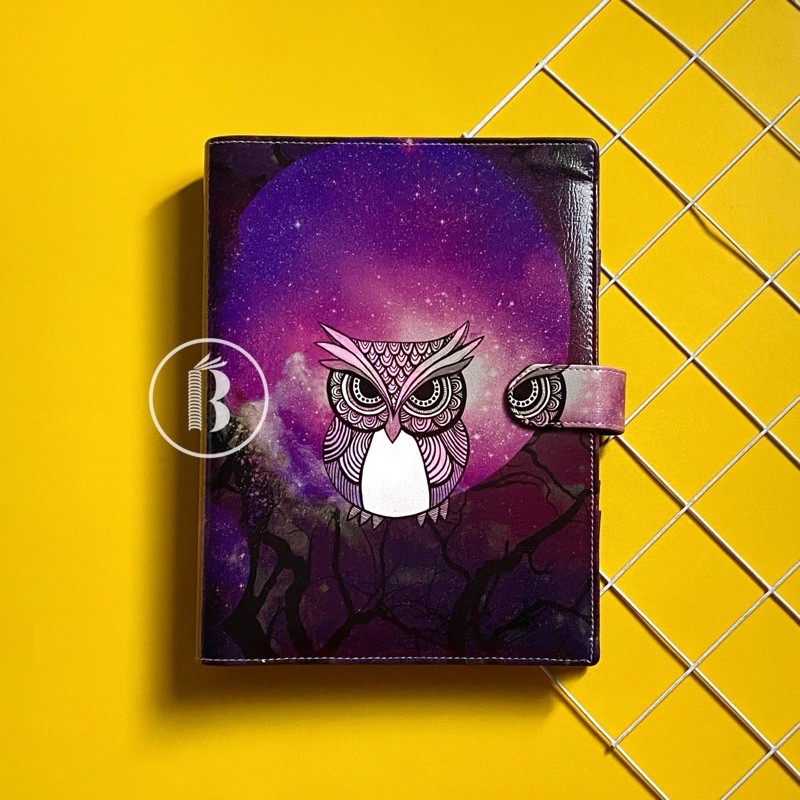 

Binder READY Owl Galaxy Printing Kulit Multiring 20ring A5 26ring B5