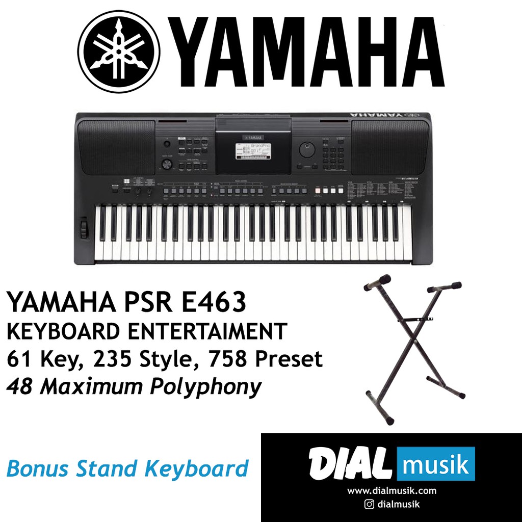 Yamaha PSR E463 Keyboard - PSRE463 / PSR-E463 / PSR-E463 Garansi Resmi 1 Tahun