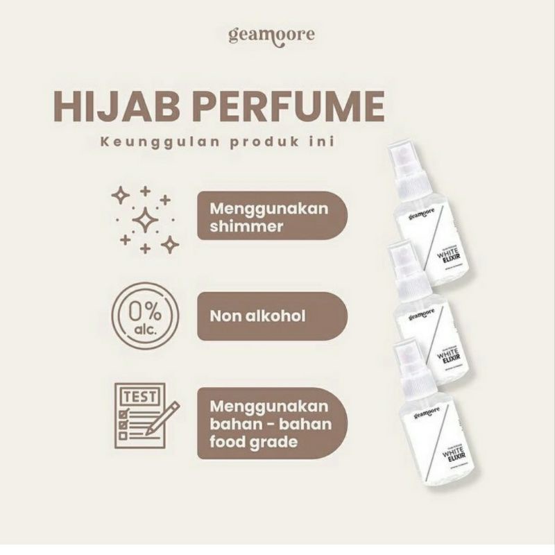 HIJAB PARFUM WITH SHIMMER GEAMOORE | SPRAY | 50ML | GEAMOORE HIJAB PARFUM GEAMOORE PARFUM HIJAB