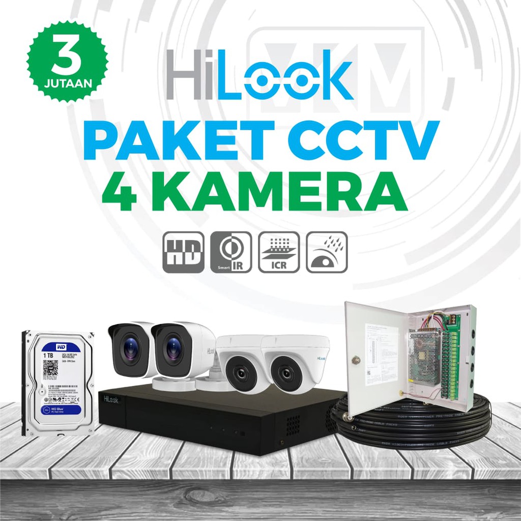PAKET CCTV 4 KAMERA 2MP HD + PASANG RUMAH TINGGAL